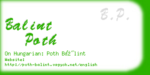 balint poth business card